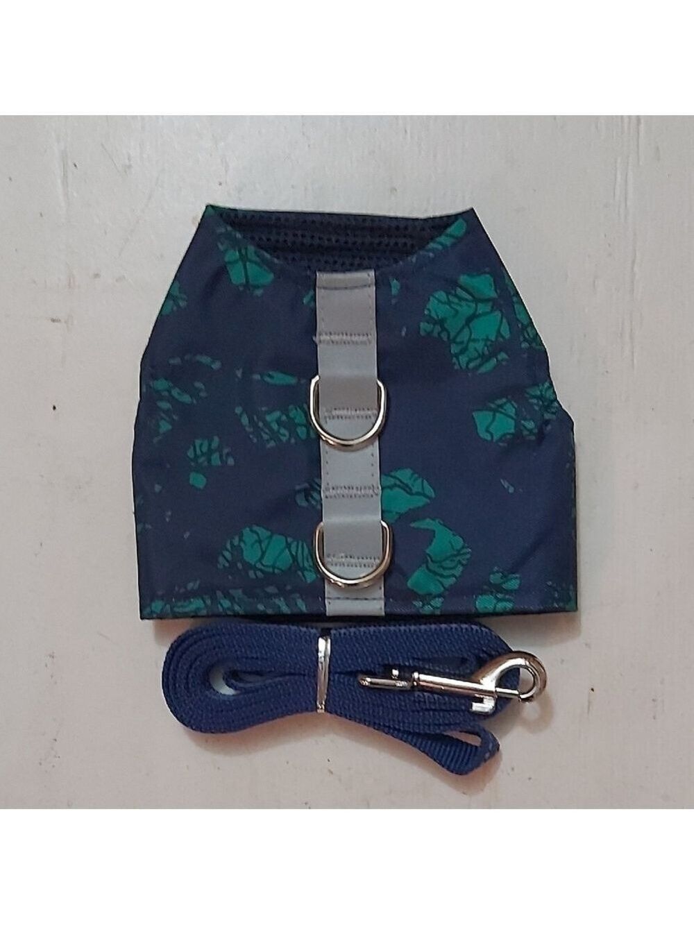 Blue and Green Dog/Cat Harness with Leash Size Small